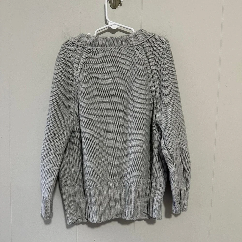 Old‎ navy girls large cardigan 100% Cotton Sweater cable knit Gray
